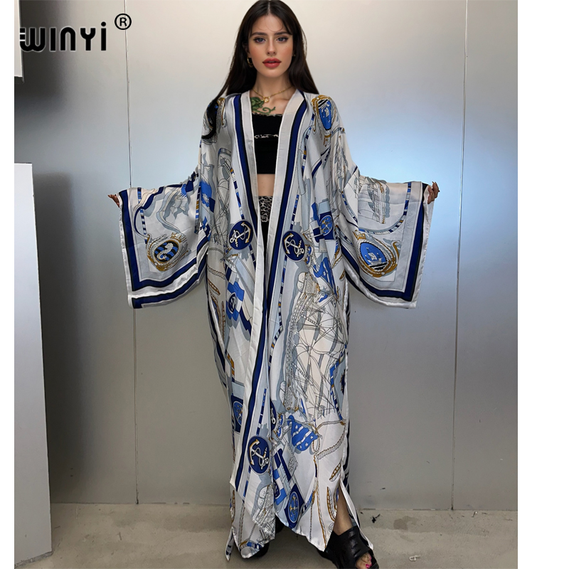 Cover Up Kaftan - WINYI kimono yazlık kaftan plaj kıyafeti
