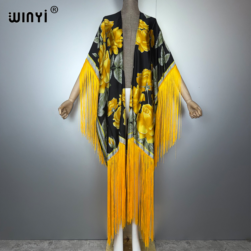 Cover Up Kaftan - WINYI Afrika Kimono Plaj Örtüsü Bohem