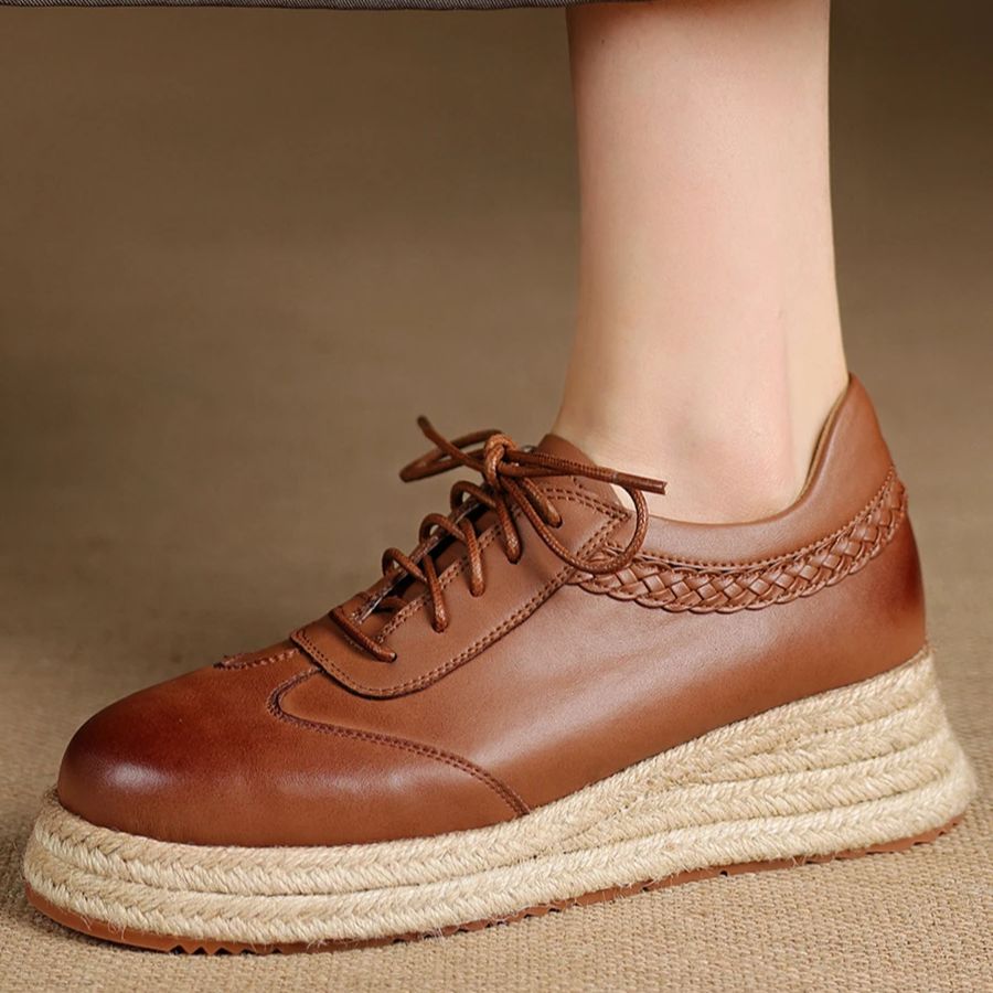EAGSITY İnek Deri kahverengi o - Wedge Espadrille Women incelemesi ve fiyatı