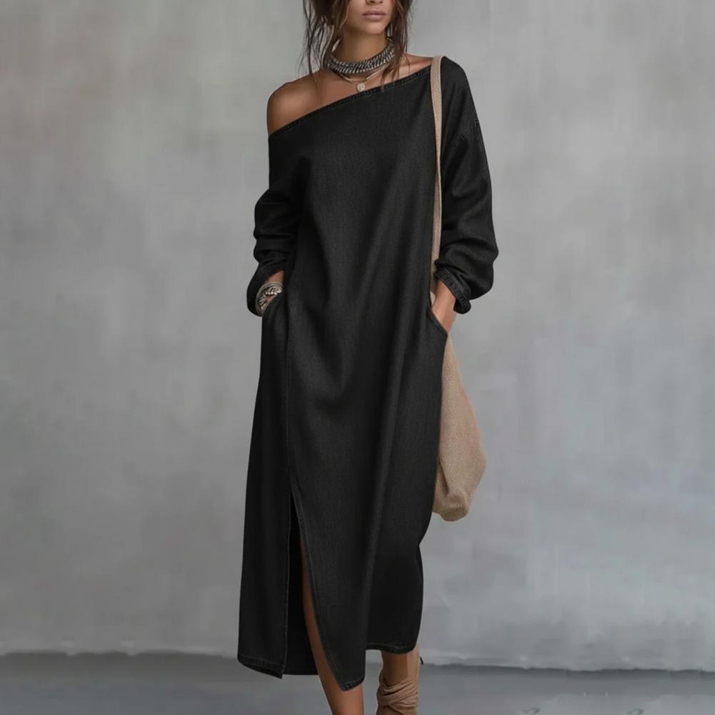 Kadın Tek Omuzlu Uzun Kollu Ma - Linen Dress Wrap incelemesi ve fiyatı