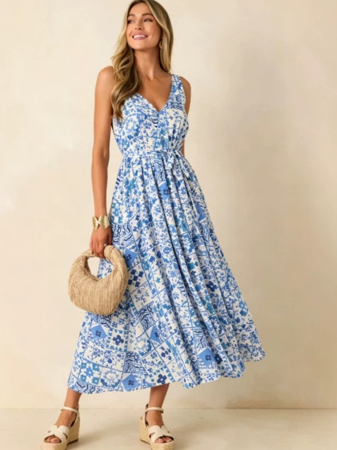 Yaz 2026 Büyük Beden Çiçek Des - Linen Dress Wrap incelemesi ve fiyatı