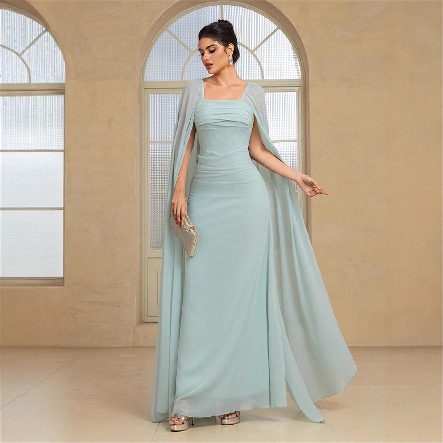 Şık Uzun Abiye Elbise Düz Renk - Linen Dress Wrap incelemesi ve fiyatı
